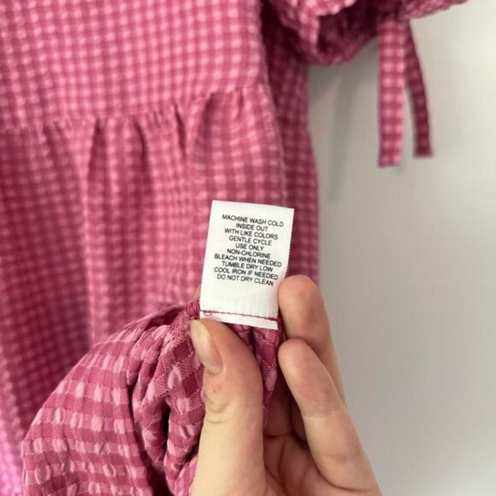 Kate & Sam Pink Gingham Tiered Midi Dress - Picture 6 of 7